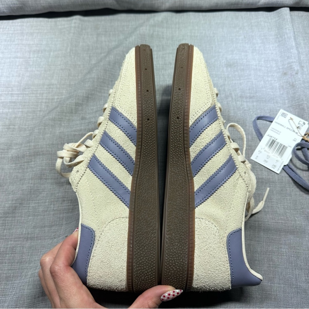 Adidas Handball Spezial Logo Print Sneakers in Silver Violet Size 8 - Picture 8 of 9